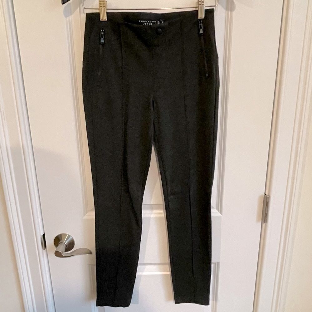 Boom Boom Jeans Charcoal Gray Stretch Skinny Knit Pants Size Medium